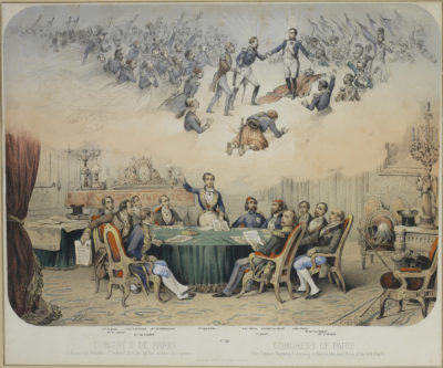 Lithographie en couleur "Le Congrès de Paris" - Patrimoine Charles-André COLONNA WALEWSKI, en ligne directe de Napoléon