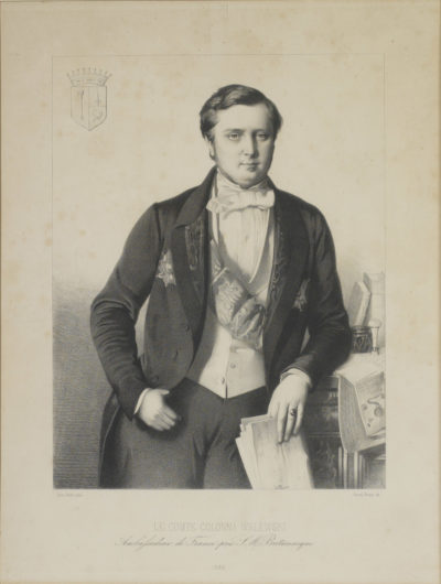 Lithographie : Le comte Colonna Walewski - Patrimoine Charles-André COLONNA WALEWSKI, en ligne directe de Napoléon