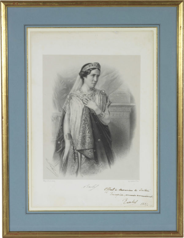 Rare photographie de Rachel et lithographie dédicacée - Patrimoine Charles-André COLONNA WALEWSKI, en ligne directe de Napoléon