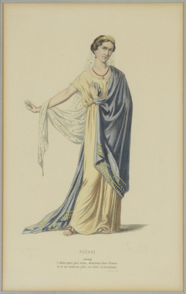 Lithographie de Rachel dans le rôle de Phèdre - Patrimoine Charles-André COLONNA WALEWSKI, en ligne directe de Napoléon