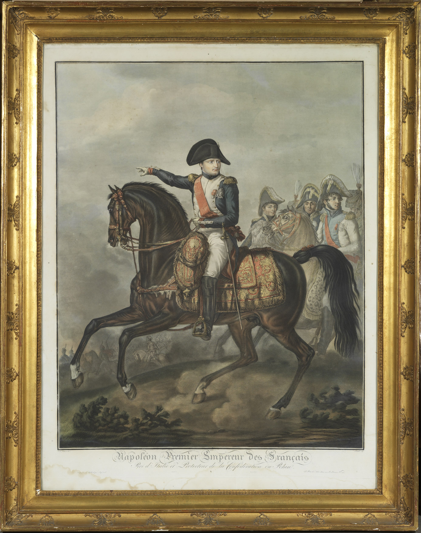 Gravure de Napoléon à cheval d'après Carle Vernet - Patrimoine Charles-André COLONNA WALEWSKI, en ligne directe de Napoléon