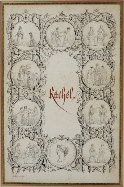 Hommage à Rachel, dessin à la plume - Patrimoine Charles-André COLONNA WALEWSKI