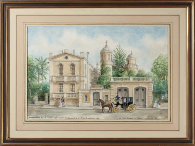Trois aquarelles de Serebriakoff : La villa Sardou (résidence de Rachel) - Patrimoine Charles-André COLONNA WALEWSKI