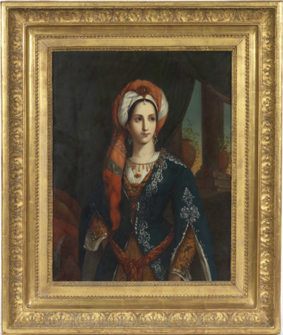 Rachel dans le rôle de Roxane de Bajazet, portrait sur cuivre - Patrimoine Charles-André COLONNA WALEWSKI, en ligne directe de Napoléon
