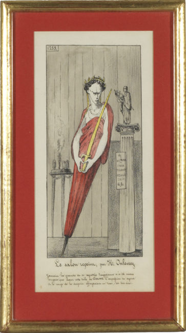 Rachel dans le rôle de Phèdre, par Gérôme, et sa caricature - Patrimoine Charles-André COLONNA WALEWSKI, en ligne directe de Napoléon