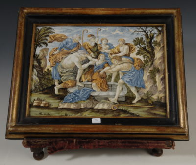 Scène biblique, faience décorée, Castelli des Abbruzes, Italie - Patrimoine Charles-André COLONNA WALEWSKI, en ligne directe de Napoléon
