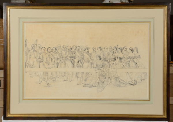 L'Impératrice Eugénie entourée de personnalités de la cour de Napoléon III dont Eugène Fould - Patrimoine Charles-André COLONNA WALEWSKI, en ligne directe de Napoléon