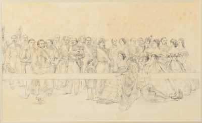 L'Impératrice Eugénie entourée de personnalités de la cour de Napoléon III dont Eugène Fould - Patrimoine Charles-André COLONNA WALEWSKI, en ligne directe de Napoléon