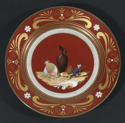 assiettes à dessert du service "pompéien" du prince Jérôme Napoléon - Patrimoine Charles-André COLONNA WALEWSKI, en ligne directe de Napoléon