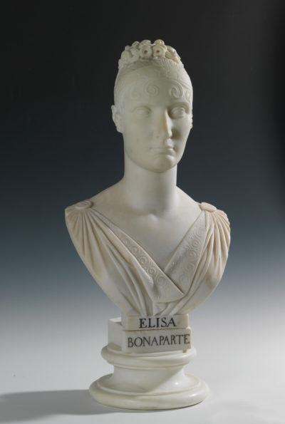 Buste d'Elisa Bonaparte (1777-1820) par Lorenzo Bartolini - Patrimoine Charles-André COLONNA WALEWSKI, en ligne directe de Napoléon