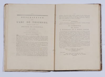 Livre, Description de L'arc de triomphe par Tiberghien à Gand - Patrimoine Charles-André COLONNA WALEWSKI