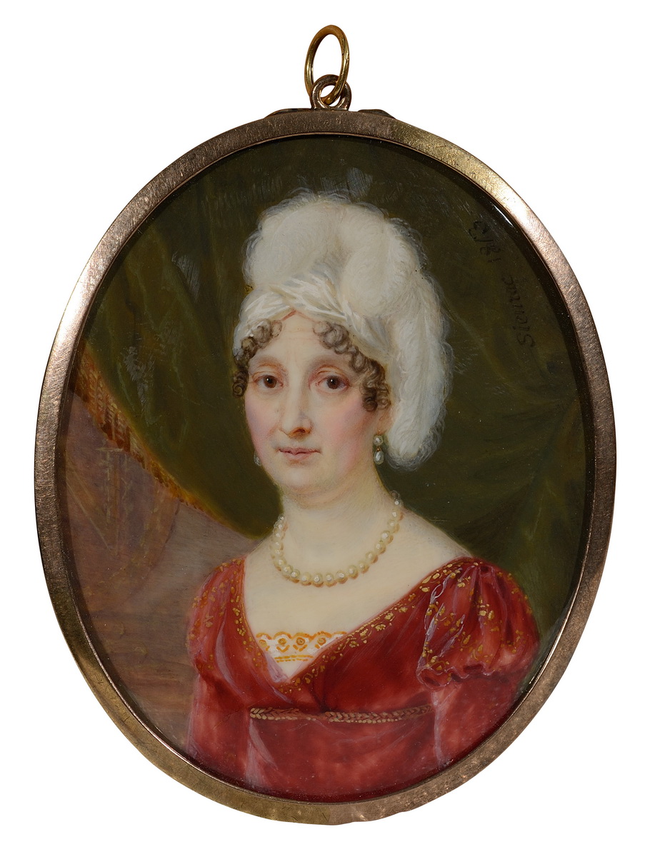 Maria Letizia Bonaparte 1813 Miniature par Sieurac Francois - Patrimoine Charles-André COLONNA WALEWSKI, en ligne directe de Napoléon