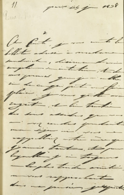 Lettre de Caroline Bonaparte à Alexandre Walewski - Patrimoine Charles-André COLONNA WALEWSKI, en ligne directe de Napoléon