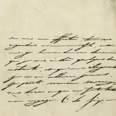 Lettre de Caroline Bonaparte à Alexandre Walewski - Patrimoine Charles-André COLONNA WALEWSKI, en ligne directe de Napoléon