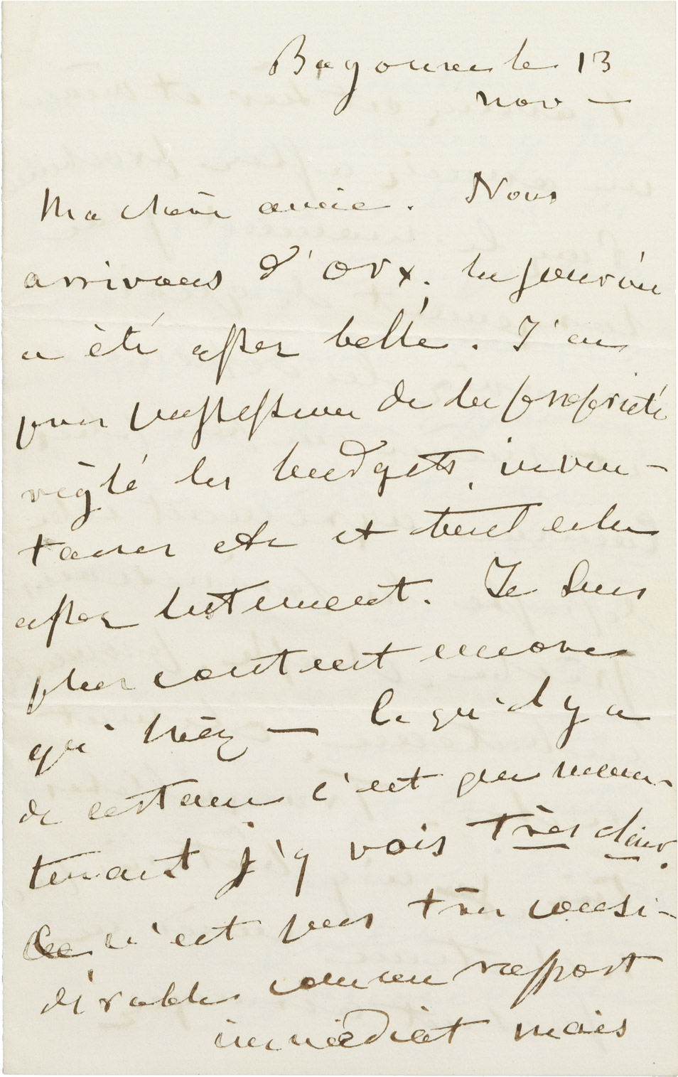 Lettre d'Alexandre I Walewski à son épouse - Patrimoine Charles-André COLONNA WALEWSKI, en ligne directe de Napoléon