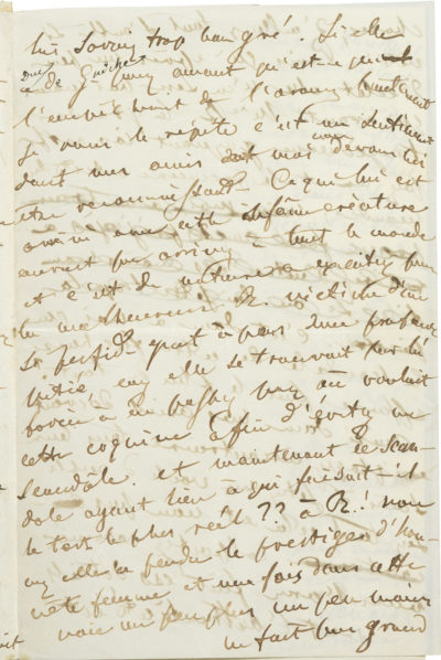 Lettre du comte Walewski au comte Tanski, sur sa liaison avec Rachel - Patrimoine Charles-André COLONNA WALEWSKI, en ligne directe de Napoléon