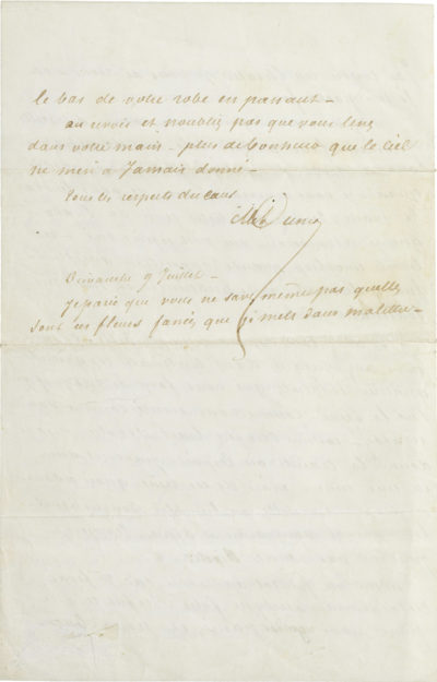 Lettre d'Alexandre Dumas père à Rachel - Patrimoine Charles-André COLONNA WALEWSKI