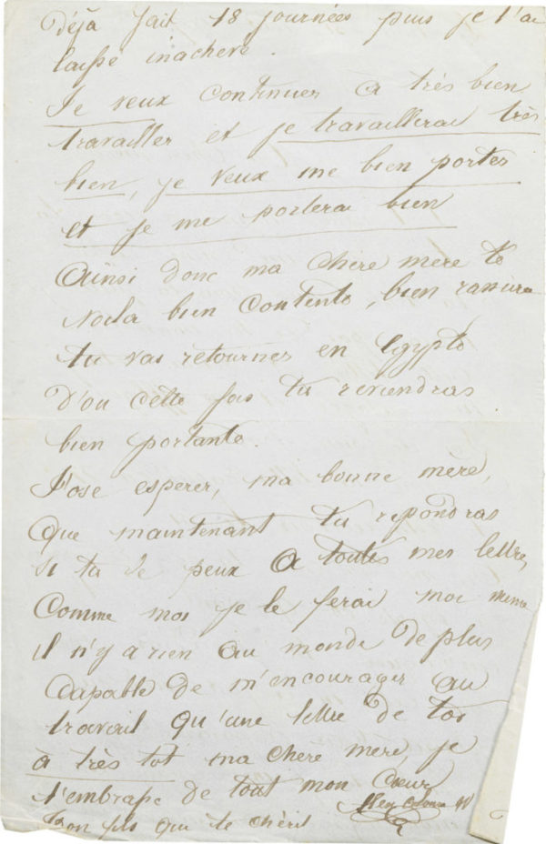 Lettre d'Alexandre II Walewski à Rachel - Patrimoine Charles-André COLONNA WALEWSKI, en ligne directe de Napoléon