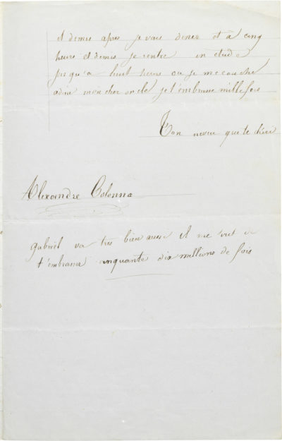 Lettre d'Alexandre II Walewski à son oncle - Patrimoine Charles-André COLONNA WALEWSKI, en ligne directe de Napoléon
