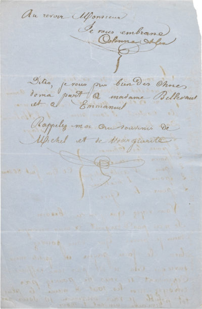 Lettre d'Alexandre II Walewski à Bellevaut - Patrimoine Charles-André COLONNA WALEWSKI