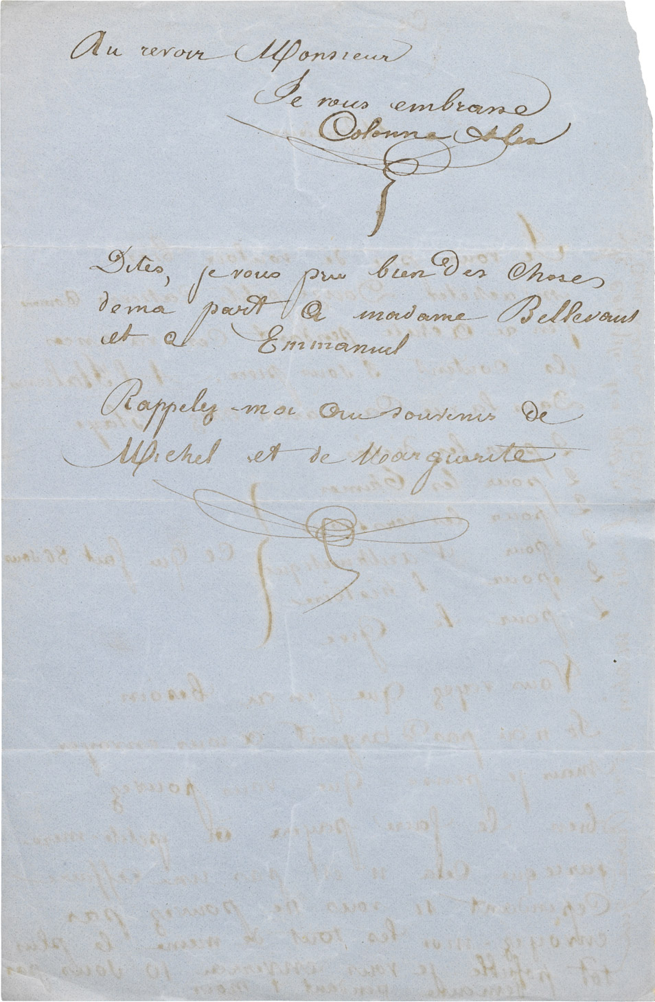 Lettre d'Alexandre II Walewski à Bellevaut - Patrimoine Charles-André COLONNA WALEWSKI, en ligne directe de Napoléon