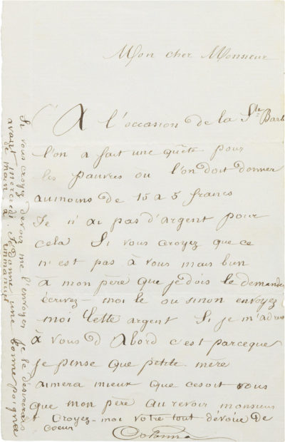 Lettre d'Alexandre II Walewski à Bellevaut - Patrimoine Charles-André COLONNA WALEWSKI