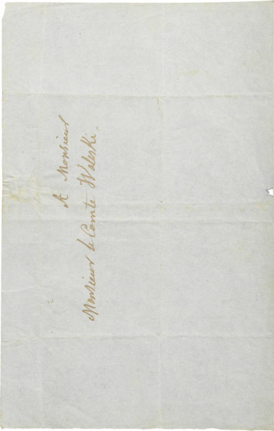 Lettre de Foureau de Beauregard à Alexandre Walewski - Patrimoine Charles-André COLONNA WALEWSKI, en ligne directe de Napoléon