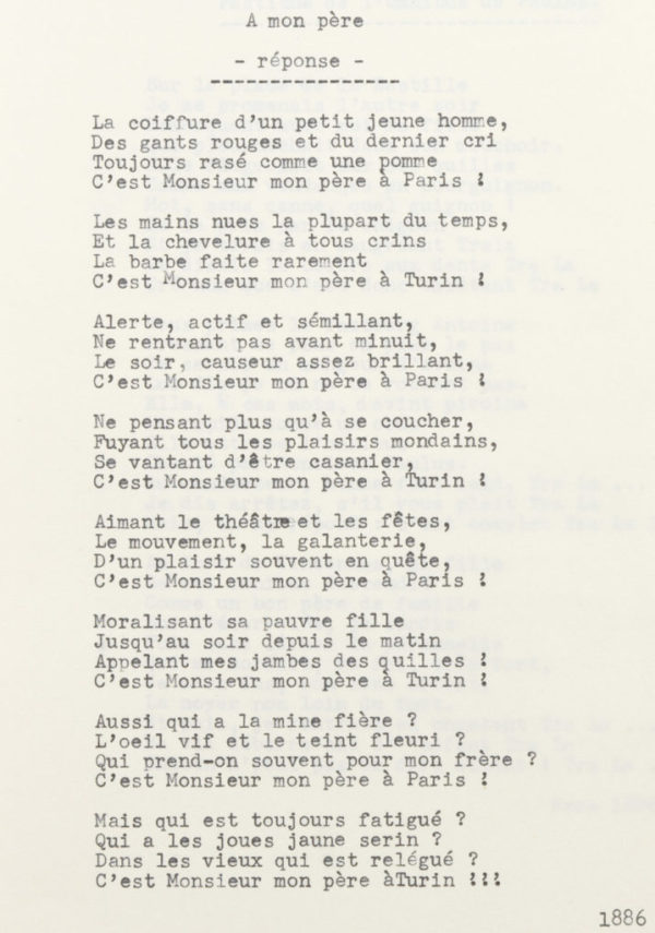 "A mon père", poésie d'Alexandre II Walewski - Patrimoine Charles-André COLONNA WALEWSKI, en ligne directe de Napoléon