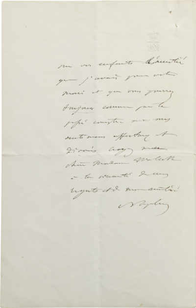 Lettre de Napoléon III à la comtesse Walewska née Ricci - Patrimoine Charles-André COLONNA WALEWSKI