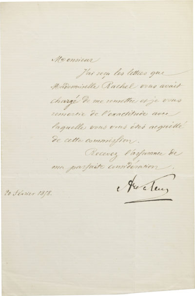 Lettre d'Alexandre I Walewski - Patrimoine Charles-André COLONNA WALEWSKI, en ligne directe de Napoléon