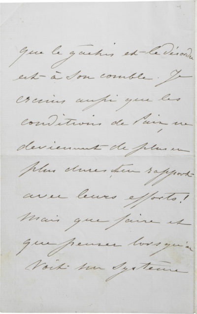 Lettre de l'impératrice Eugénie à la comtesse Walewska - Patrimoine Charles-André COLONNA WALEWSKI, en ligne directe de Napoléon