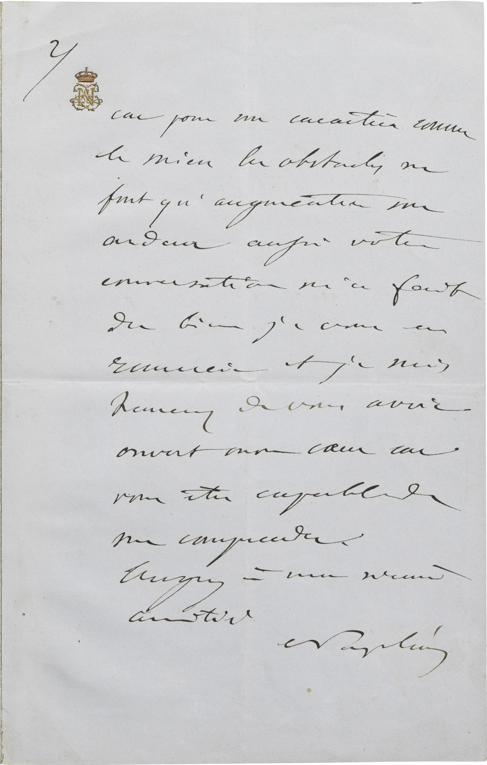 Lettre de Napoléon III à Alexandre I Walewski - Patrimoine Charles-André COLONNA WALEWSKI, en ligne directe de Napoléon