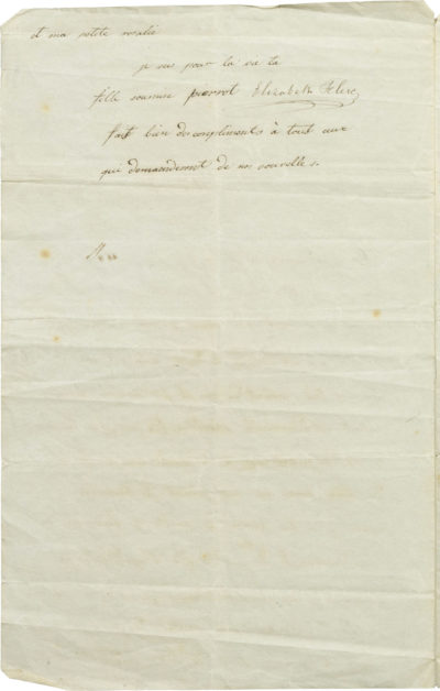Lettre de Rachel à sa mère - Patrimoine Charles-André COLONNA WALEWSKI, en ligne directe de Napoléon