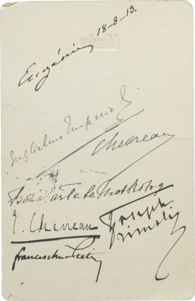 Carton de menu de l'impératrice Eugénie - Patrimoine Charles-André COLONNA WALEWSKI