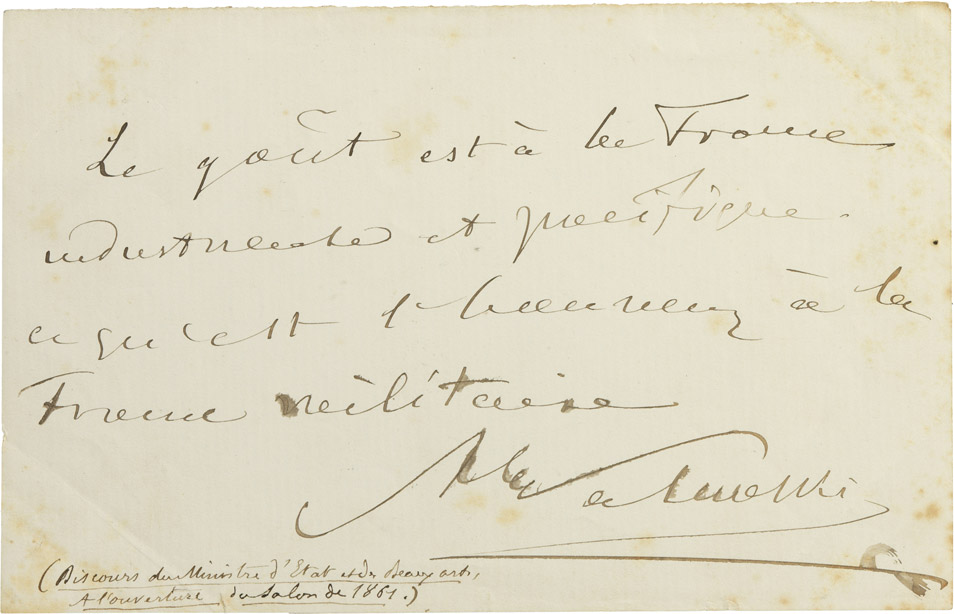 Discours autographe d'Alexandre Walewski - Patrimoine Charles-André COLONNA WALEWSKI, en ligne directe de Napoléon