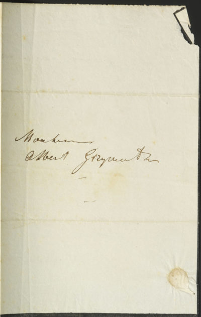 Lettre d'Alexandre Walewski I au comte Grzymala - Patrimoine Charles-André COLONNA WALEWSKI, en ligne directe de Napoléon