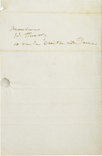 Lettre d'Alexandre Walewski I à Thierry - Patrimoine Charles-André COLONNA WALEWSKI, en ligne directe de Napoléon