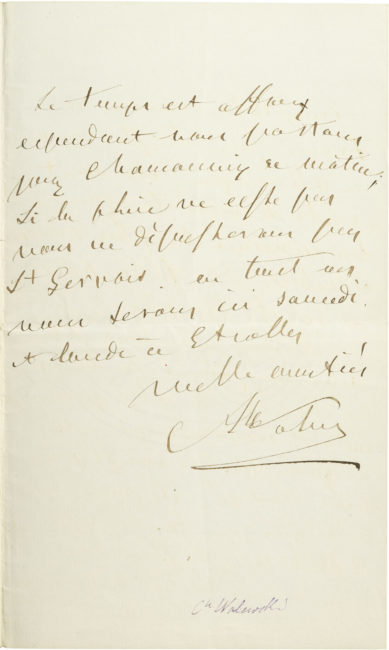 Lettre d'Alexandre I Walewski - Patrimoine Charles-André COLONNA WALEWSKI, en ligne directe de Napoléon