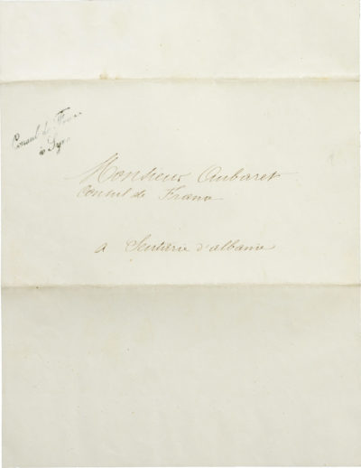 Lettre d'Alexandre II Walewski à Aubaret - Patrimoine Charles-André COLONNA WALEWSKI