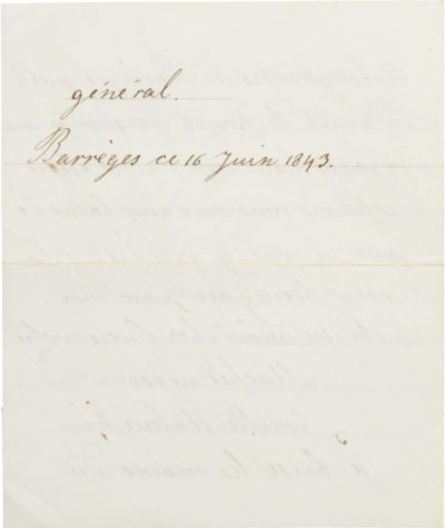 Lettre d'Emilie Walewska à Rodolphe d'Ornano - Patrimoine Charles-André COLONNA WALEWSKI, en ligne directe de Napoléon