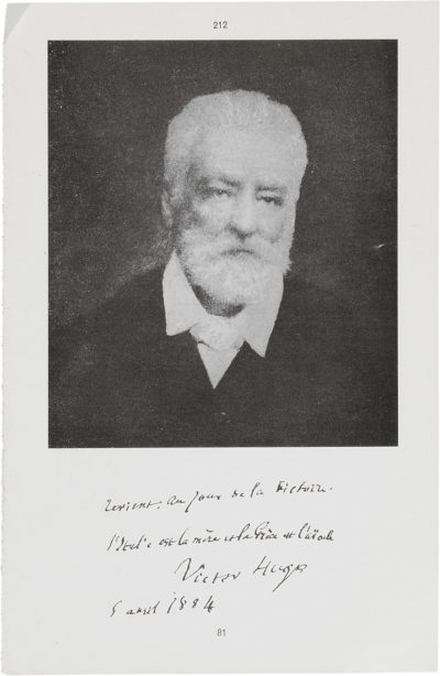 Note de Victor Hugo, 5 avril 1884 - Patrimoine Charles-André COLONNA WALEWSKI, en ligne directe de Napoléon