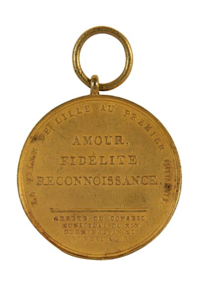 Médaille Bonaparte premier consul, par la ville de Lille