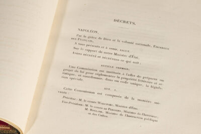 Commission de la propriété littéraire et artistique. Rapports à l’empereur. Décrets. Collection des procès-verbaux. Documents