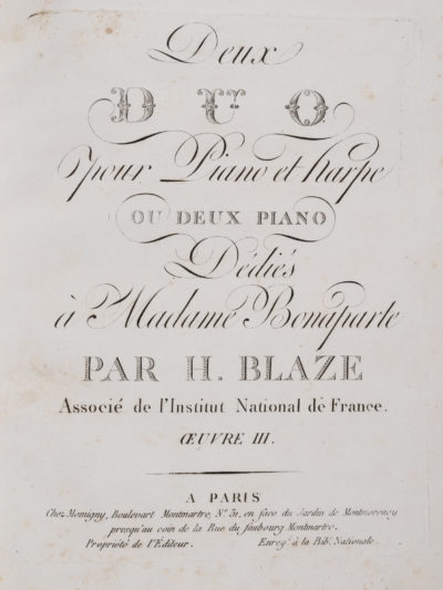 Partition pour deux duo piano harpe - Patrimoine Charles-André COLONNA WALEWSKI