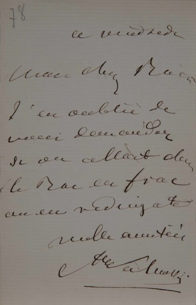 Lettre manuscrite d'Alexandre Colonna Walewski