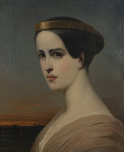 Portrait de la comédienne Elisabeth Felix, dite Melle Rachel, dans le rôle d'Hermione